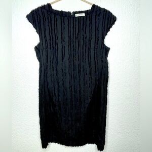 VERSACE dress mini black sleeveless sz 6 or EU 42 vertical texture